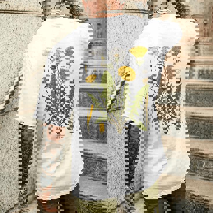 ヴィンテージ タンポポ チャート タンポポポ ボタニカル メンズTシャツ バックプリント 彼への贈り物