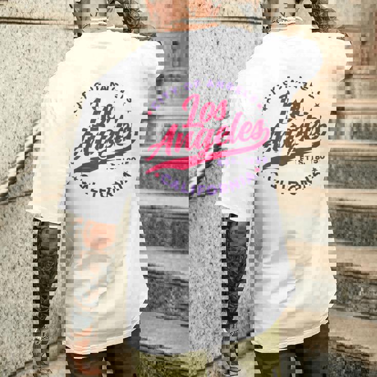 ヴィンテージ ロサンゼルス エンゼルス カリフォルニア レッドテキスト メンズTシャツ バックプリント 彼への贈り物