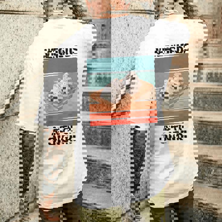 ヴィンテージおにぎりフードラバーウィークエンドはおにぎり好きの為 メンズTシャツ バックプリント 彼への贈り物