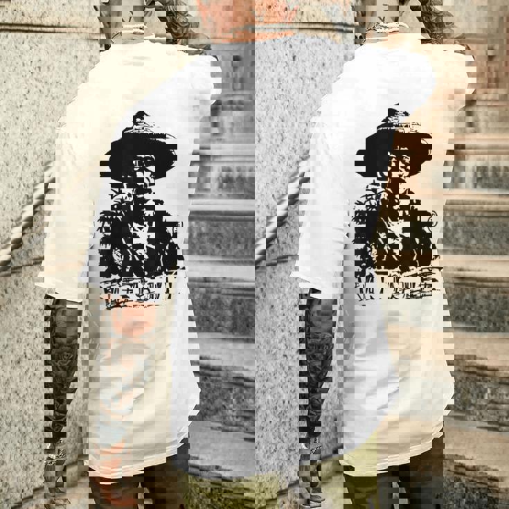 ヴィンテージの米農家のポートレート、米は命です メンズTシャツ バックプリント 彼への贈り物