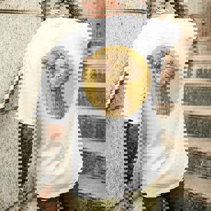 ヴィンテージラクダのイラスト 長袖tシャツ メンズTシャツ バックプリント 彼への贈り物