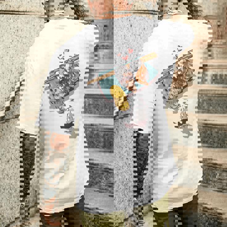 一緒に寝る 寿司 と 寝ぼける 寿司 たまご サーモン 穴子 メンズTシャツ バックプリント 彼への贈り物