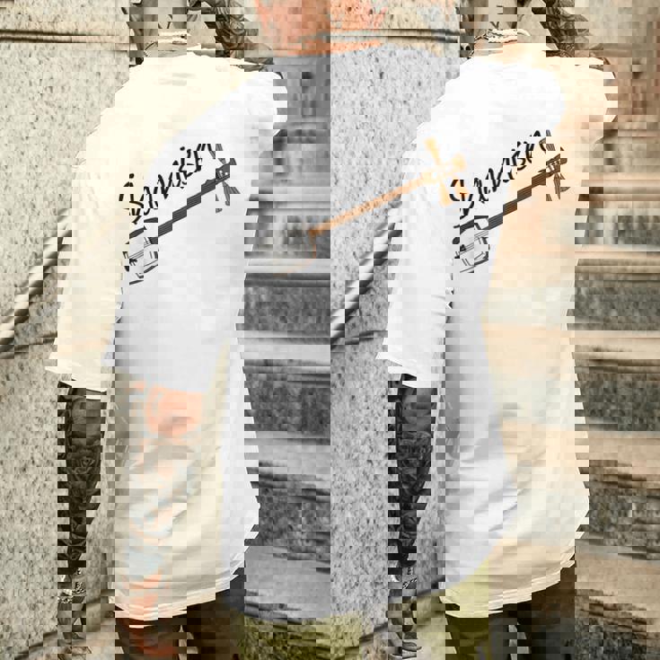 三味線奏者 音楽教師 ミュージシャン メンズTシャツ バックプリント 彼への贈り物