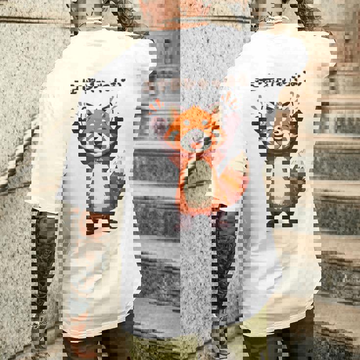 五十歩ひゃっほう レッサーパンダ ネタ ことわざ ことわざのもじり ジョーク ギャグ ダジャレ ツッコミ おもしろ メン メンズTシャツ バックプリント 彼への贈り物