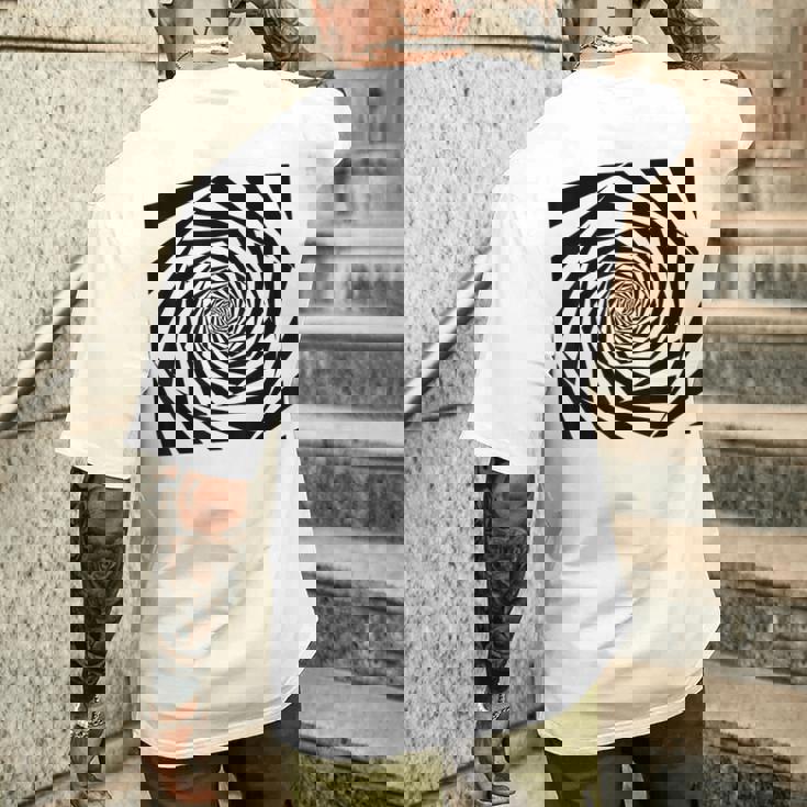 催眠術師 ヒプノシス グラフィック 目の錯覚 トリッピー スパイラル 幾何学模様 メンズTシャツ バックプリント 彼への贈り物