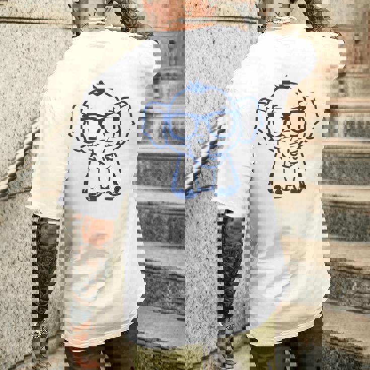 動物かわいいシンプルなサングラスをかけた小さな象の赤ちゃん メンズTシャツ バックプリント 彼への贈り物