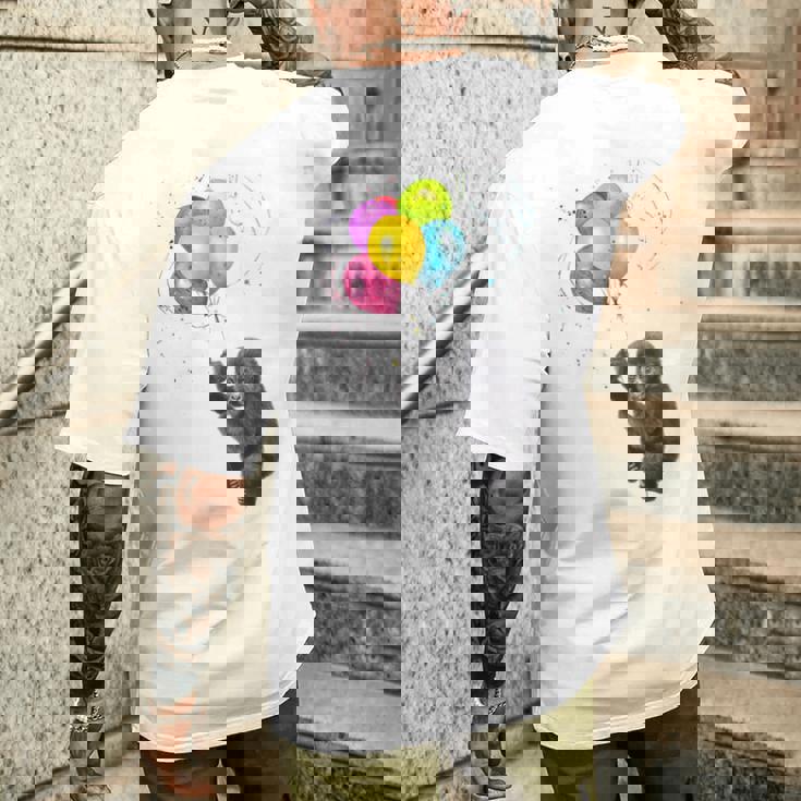 可愛い赤ちゃんのゴリラシルバーバックグラフィックバルーンアートワーク。 メンズTシャツ バックプリント 彼への贈り物