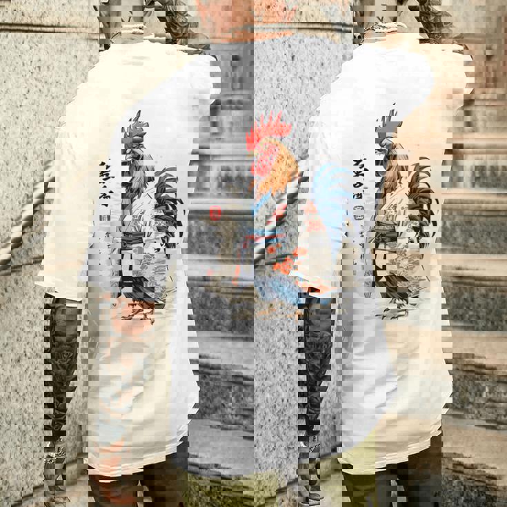 和風チキン 和風美鶏 ストリートウェア メンズTシャツ バックプリント 彼への贈り物