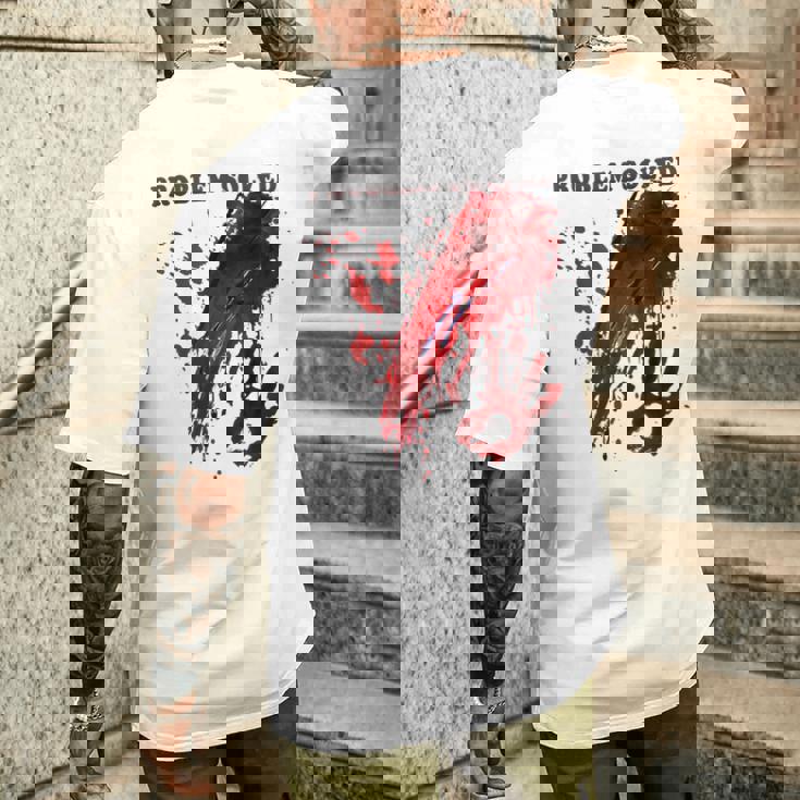 問題解決 血まみれのシャツ 血まみれのホラー メンズTシャツ バックプリント 彼への贈り物