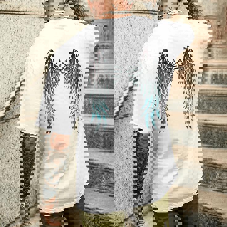 天使の羽 バックプリント メンズTシャツ バックプリント 彼への贈り物