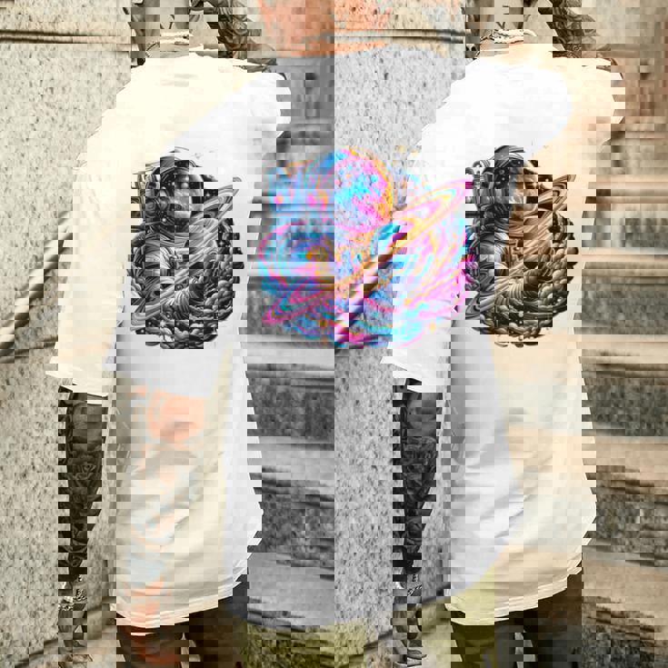 宇宙飛行士 惑星 科学 メンズ 宇宙 アート 宇宙飛行士 長袖tシャツ メンズTシャツ バックプリント 彼への贈り物