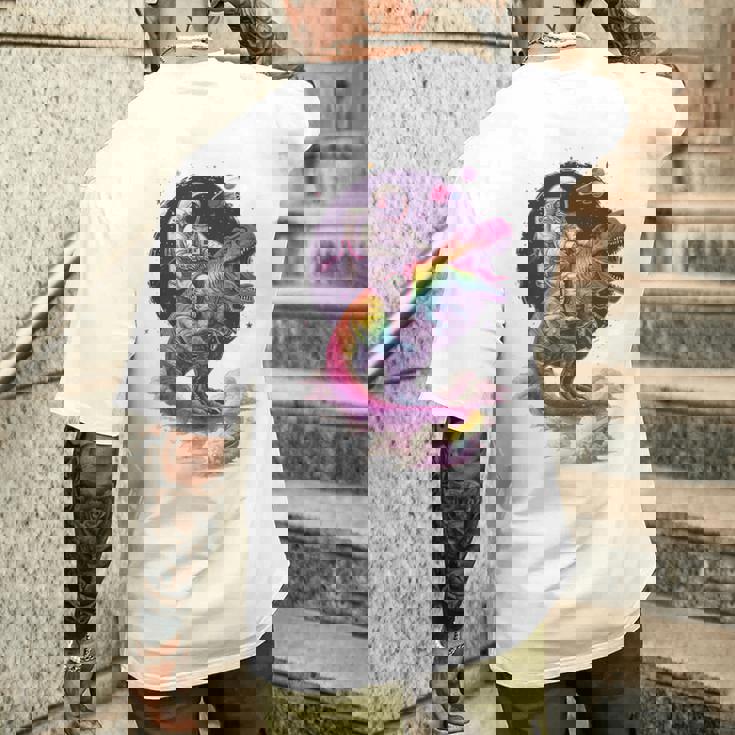 宇宙飛行士tレックス 恐竜 宇宙人 宇宙人 惑星 銀河 メンズTシャツ バックプリント 彼への贈り物