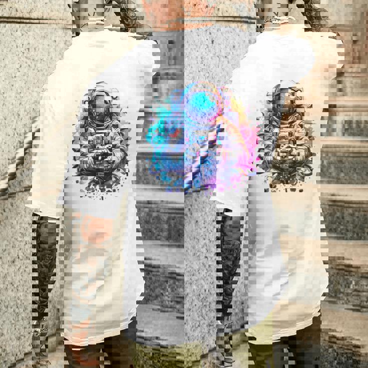 宇宙飛行士宇宙ギフト 科学ギフト 面白い宇宙ゲーマー メンズTシャツ バックプリント 彼への贈り物