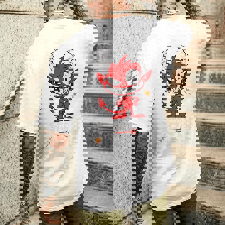 小さな悪魔 いたずらな小悪魔 長袖tシャツ メンズTシャツ バックプリント 彼への贈り物