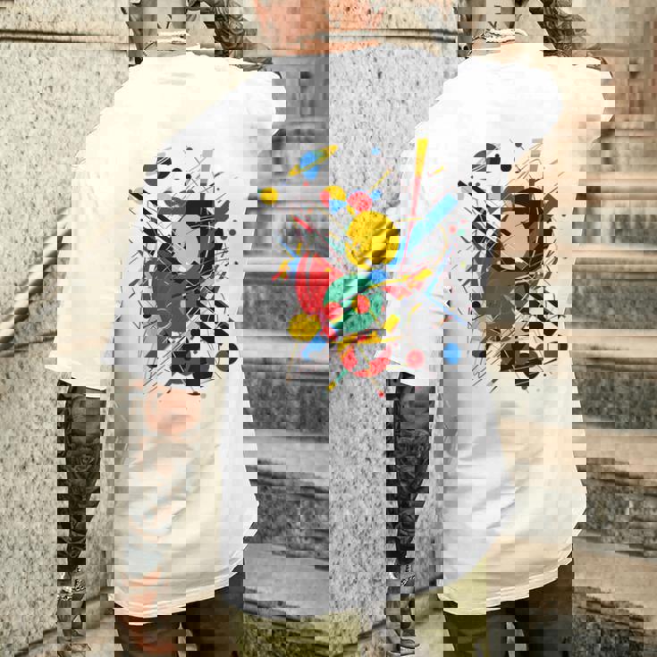 幾何学 抽象 カラフル アート グラフィック 幾何学模様 メンズTシャツ バックプリント 彼への贈り物