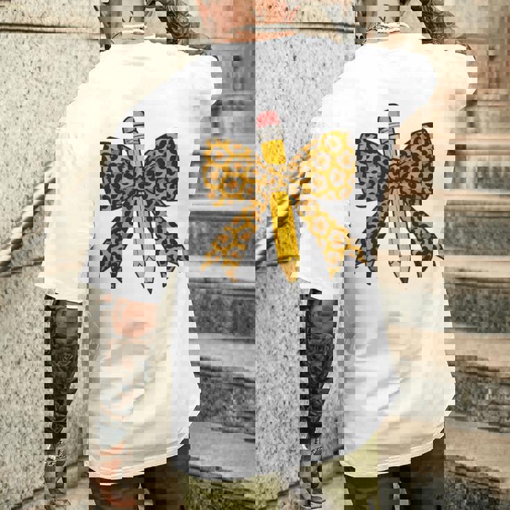 弓鉛筆 ヒョウ柄 初日 新学期 長袖tシャツ メンズTシャツ バックプリント 彼への贈り物