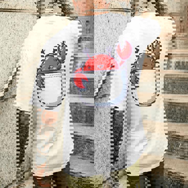 愛らしい かわいい ちび 和 ポケット カワイイ カニ メンズTシャツ バックプリント 彼への贈り物