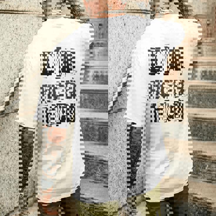 戦争禁止、平和、反戦、戦争禁止 メンズTシャツ バックプリント 彼への贈り物