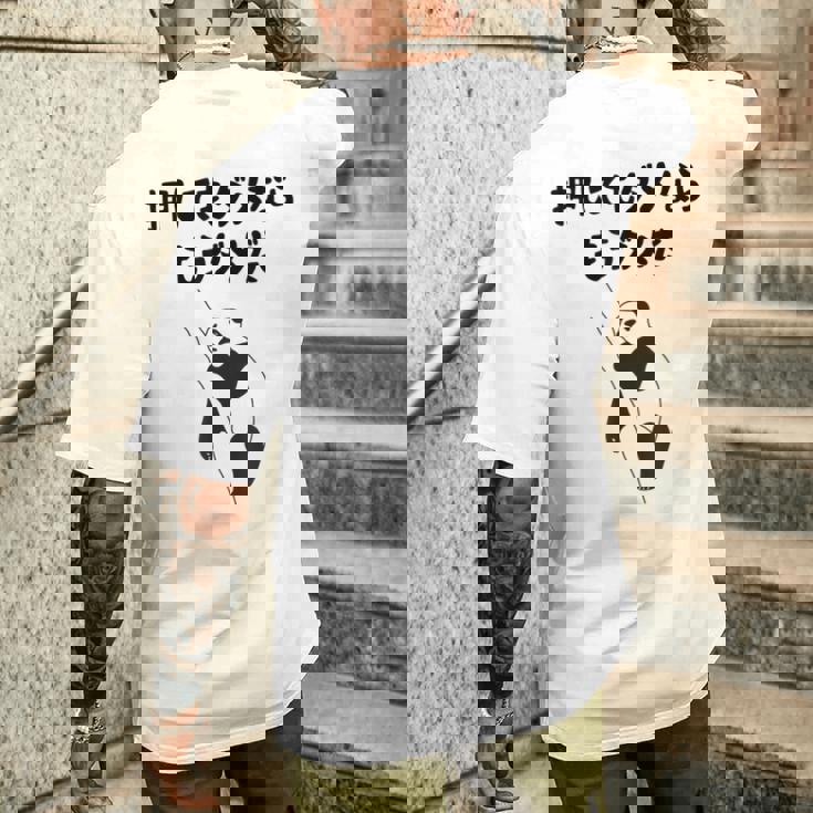 押してもダメならもうダメだ ネタ ことわざ 格言 慣用句 ジョーク ギャグ ダジャレ ツッコミ パンダ おもしろ メンズTシャツ バックプリント 彼への贈り物