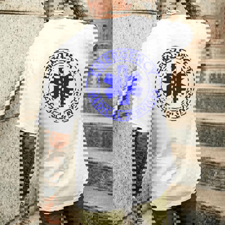 救急医療サービス Emt Ems メンズ レディース 救急救急救急救急救命士 メンズTシャツ バックプリント 彼への贈り物