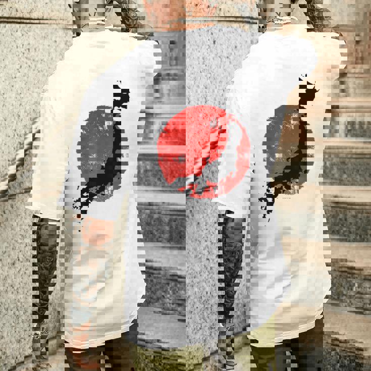 日本 赤 太陽 日本 列島 地図 かっこいい 国旗 スタイル メンズTシャツ バックプリント 彼への贈り物