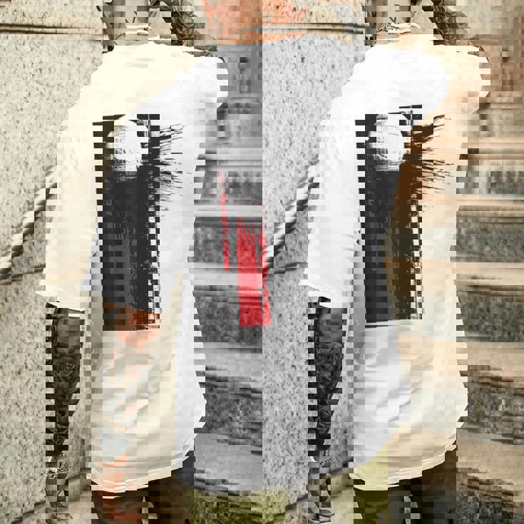 月 抽象 モチーフ 描画 アートワーク 絵画 月 メンズTシャツ バックプリント 彼への贈り物