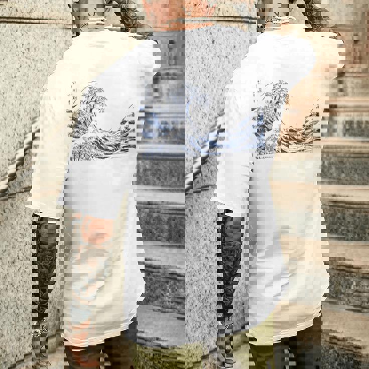 有名ヴィンテージアート グレートウェーブ 葛飾北斎 おしゃれ メンズTシャツ バックプリント 彼への贈り物