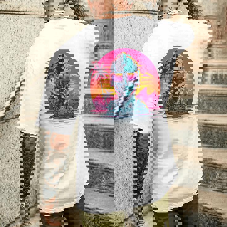 バックプリント 未来派 レトロ ヴェイパーウェーブ サイバーパンク 彫刻 メンズTシャツ バックプリント 彼への贈り物