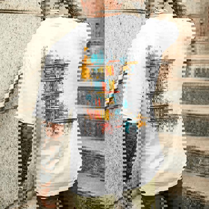 本 抽象的 グラフィック デッサン イラスト 絵画 本 メンズTシャツ バックプリント 彼への贈り物