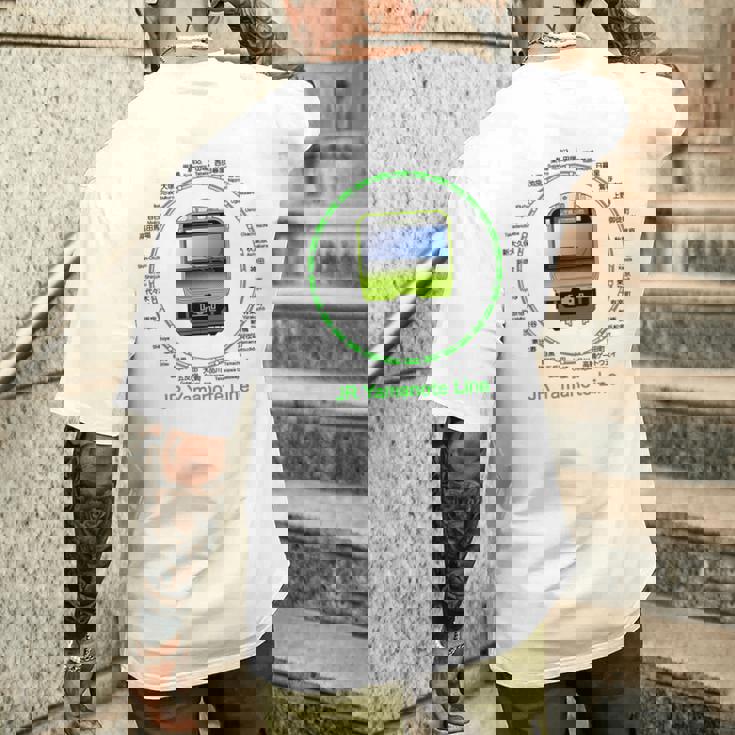 東京山手線 E235列車付き メンズTシャツ バックプリント 彼への贈り物