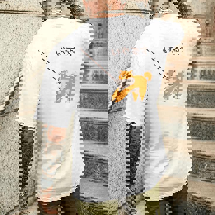 柴犬 犬 嫌です 拒否柴 散歩拒否 帰宅拒否 赤柴 怒柴 怒った犬 かわいい おもしろ メンズTシャツ バックプリント 彼への贈り物