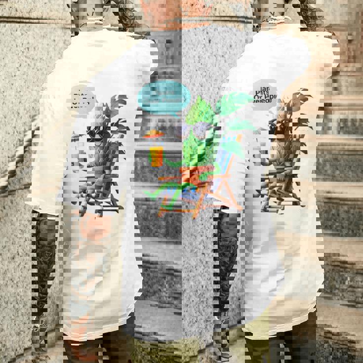 植物より人間 長袖tシャツ メンズTシャツ バックプリント 彼への贈り物