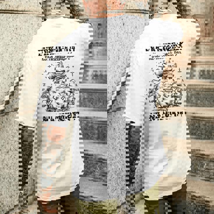 毎日、何かをすべきことがある、ウエスタンカウボーイのカエルのミーム メンズTシャツ バックプリント 彼への贈り物