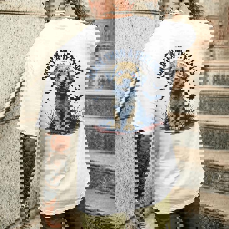 気持ちより怖い愛らしい子犬 メンズTシャツ バックプリント 彼への贈り物