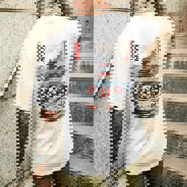 浮世絵ジャパン オカルトホラー ハロウィン 妖怪ラーメン エステ メンズTシャツ バックプリント 彼への贈り物