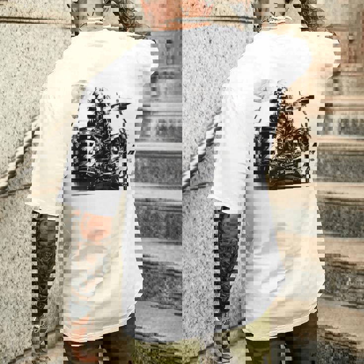 犬がドラムを叩く 長袖tシャツ メンズTシャツ バックプリント 彼への贈り物