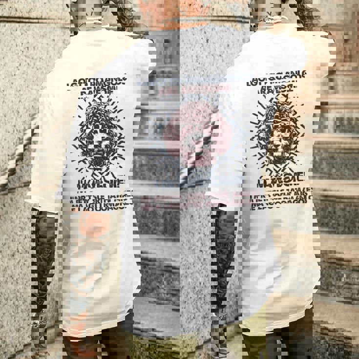 犬のお父さんはすごい-ブリード・ラゴット・ロマニョーロ・ドッグ・マム メンズTシャツ バックプリント 彼への贈り物