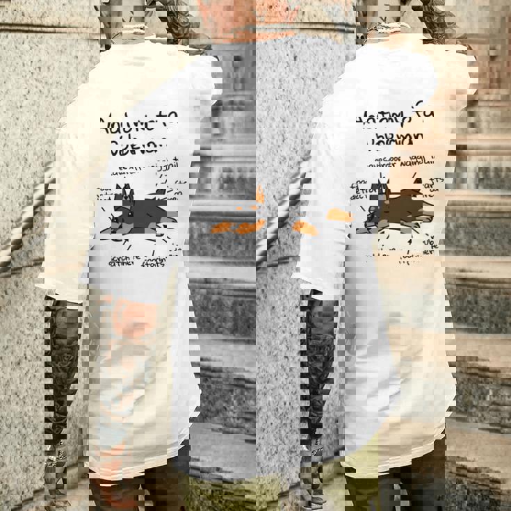 犬の解剖学ドーベルマン犬 長袖tシャツ メンズTシャツ バックプリント 彼への贈り物