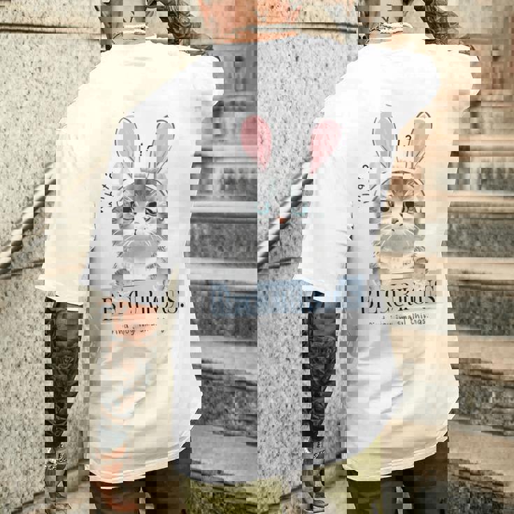 猫 面白い ネコ 可愛い うさぎ 猫好きにお勧め うさ耳ねこ メンズTシャツ バックプリント 彼への贈り物