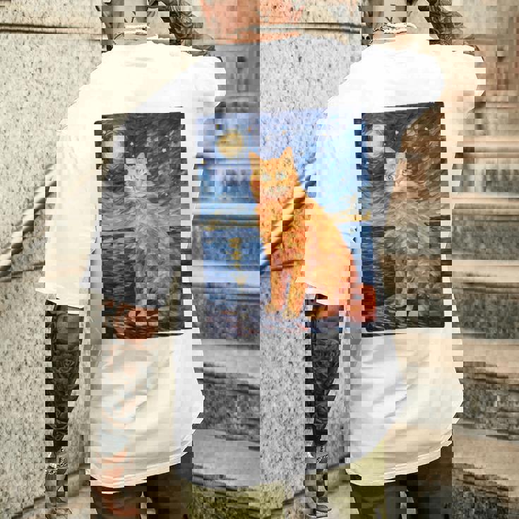 猫のポートレートオイル印刷甘い子猫 長袖tシャツ メンズTシャツ バックプリント 彼への贈り物