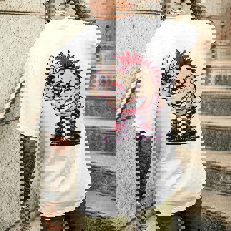 生意気なパンクロックロッカー イロとブーツ付き 面白いパンク 長袖tシャツ メンズTシャツ バックプリント 彼への贈り物