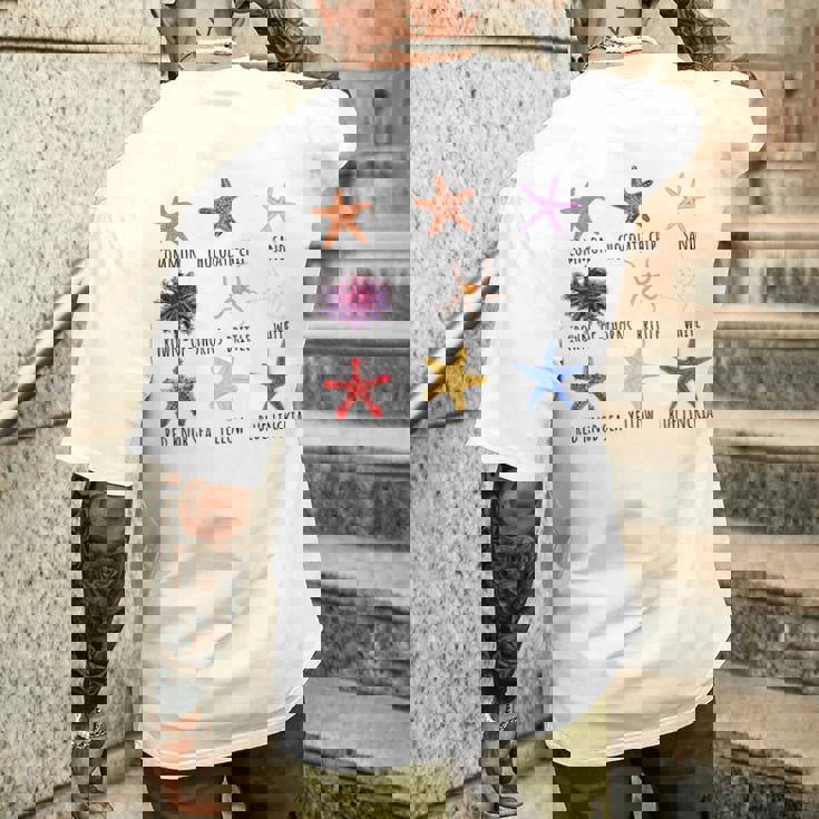 異なるタイプのヒトデの品種コレクション、かわいいヒトデ Lo メンズTシャツ バックプリント 彼への贈り物