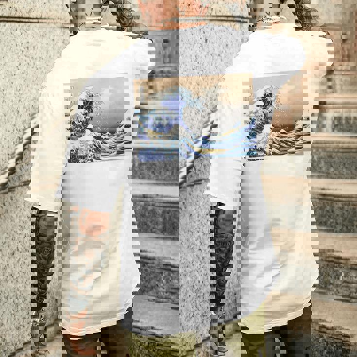 神奈川沖大波 北斎 日本美術 メンズTシャツ バックプリント 彼への贈り物