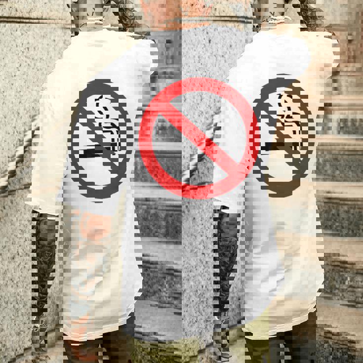 禁煙シンボル ノベルティ 禁煙サイン メンズTシャツ バックプリント 彼への贈り物