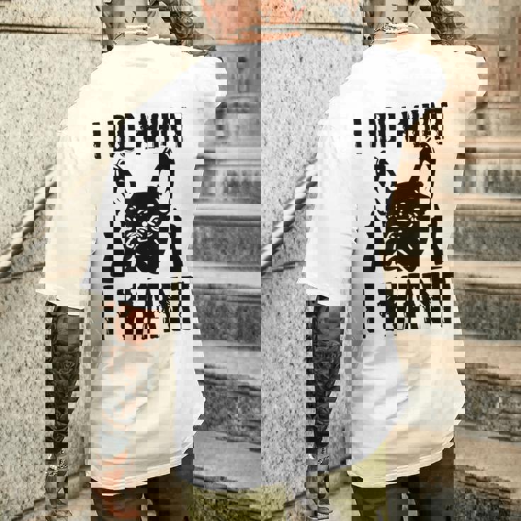 私がしたいことをする フレンチブルドッグ フレンチドッグ 犬 飼い主 犬 ギフト メンズTシャツ バックプリント 彼への贈り物