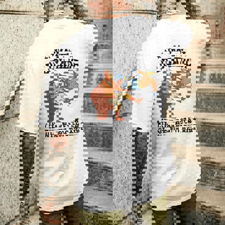 私はレスラーのようなルチャドールだけだ もっとクレイジーなルチャ・リブレ メンズTシャツ バックプリント 彼への贈り物