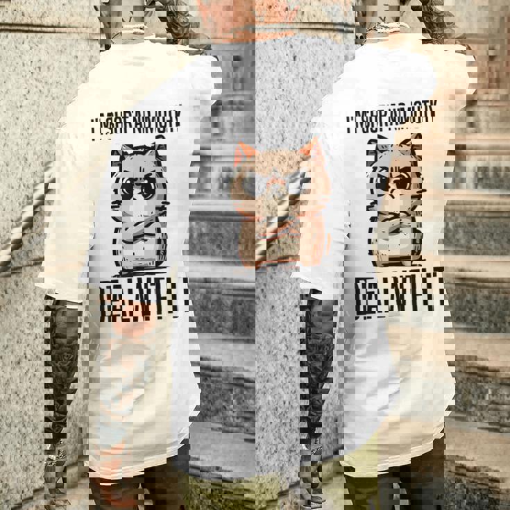 私は短気で口うるさいので、それを扱います。態度猫 メンズTシャツ バックプリント 彼への贈り物