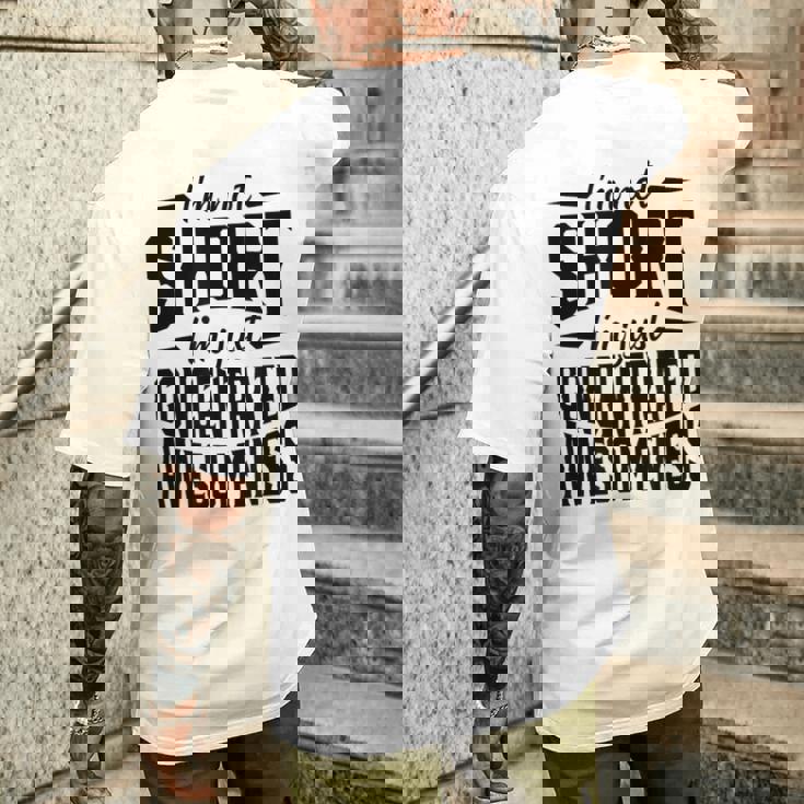 私は背が低いのではなくただ凝縮しているだけです素晴らしさ メンズTシャツ バックプリント 彼への贈り物