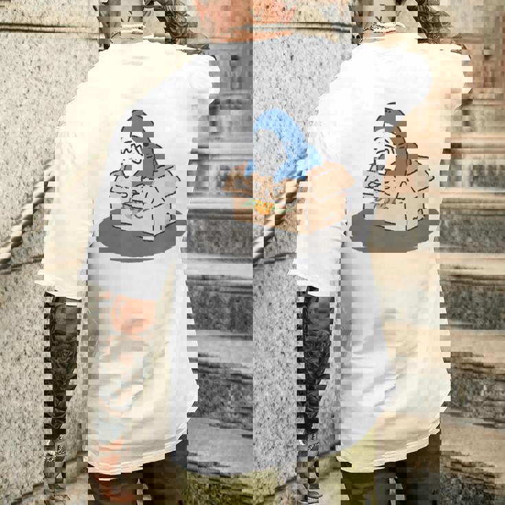 箱入りサメ メンズTシャツ バックプリント 彼への贈り物