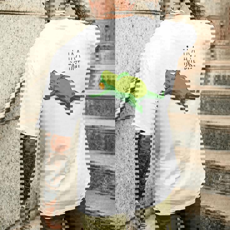 終わった、リラックスしているカエル、カエル好きの面白いカエル、カエル メンズTシャツ バックプリント 彼への贈り物